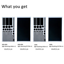 Load image into Gallery viewer, Abdunklungsfolie Blockiert 100% der LED-Leuchten.Lichtdimmer Folie dimmt 60-80% des Lichts.