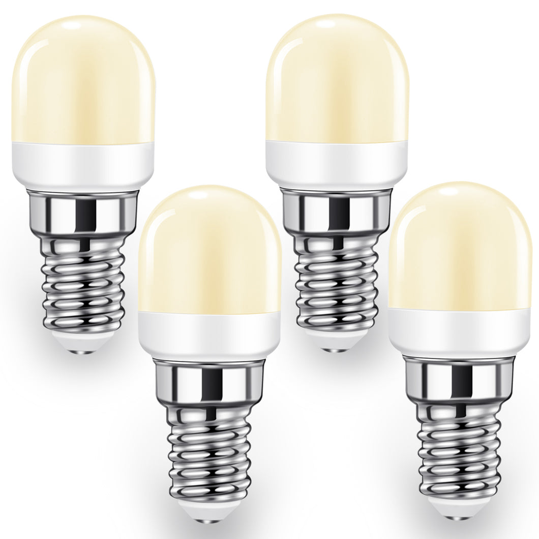 E14 LED Bulbs 2W, Equivalent to 20W-25W Halogen Bulb, SES Fridge LED Light Bulbs,Refrigerator lamp, Cooker Hood Bulbs, 140 LM, 2700K Warm White (4-Pack)